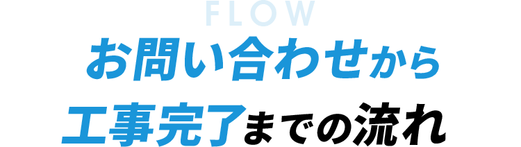 お問い合わせから工事完了までの流れ
